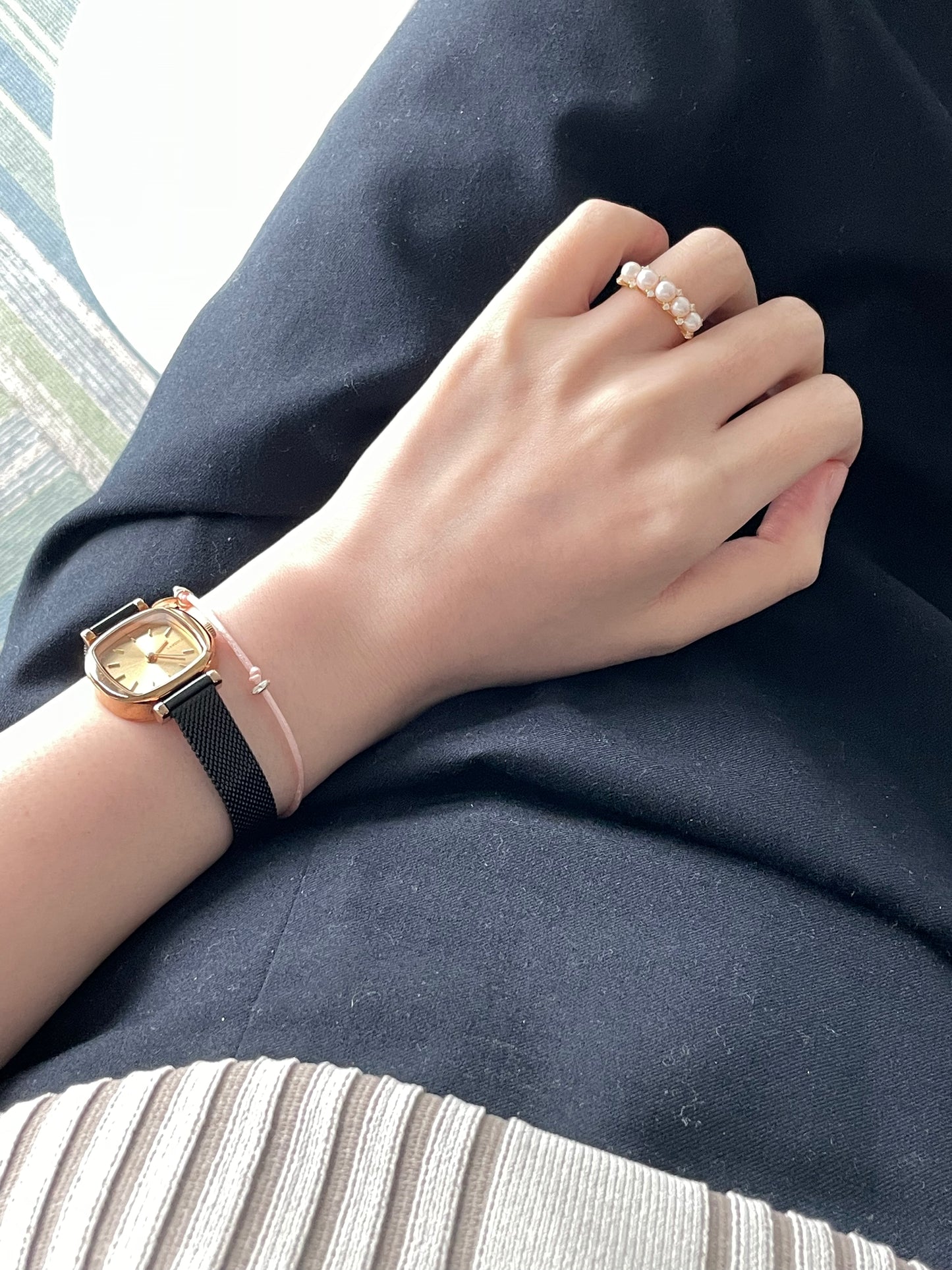 排钻珍珠戒指