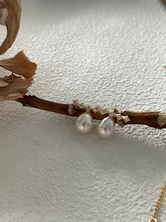 排钻珍珠耳钉