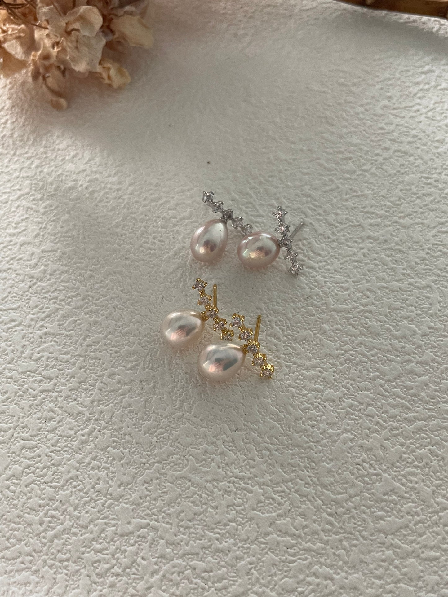 排钻珍珠耳钉