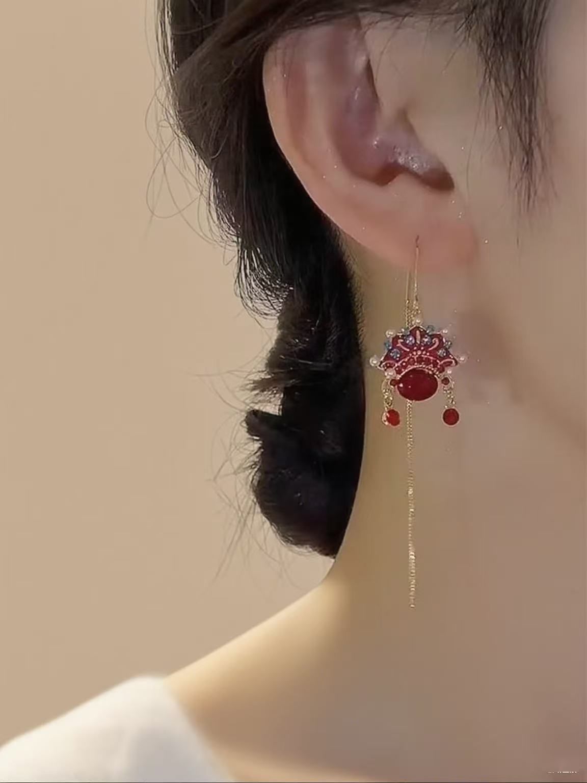 中国风京剧脸谱耳环